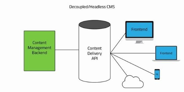 The headless CMS separates the back-end from the front-end 